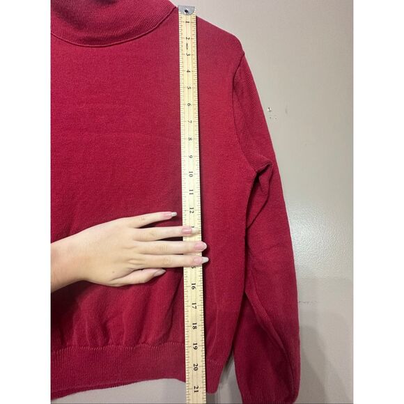 Vintage Pendleton 100% Cotton Red Mock Collar Sweater Pullover Women's Small - Picture 7 of 9